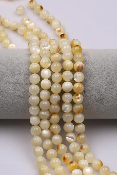 Sarı Sedef Doğaltaş Dizi 8 mm Küre Kesim ürün görseli 1