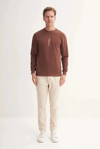 Cazador Slim Fit Mevsimlik 3 İplik Pamuk Karışımlı Sweatshirt-54185 ürün görseli 1