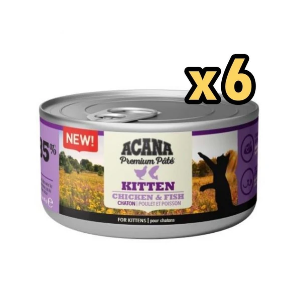 Acana Premium Tavuk Ve Balıklı Yavru Ezme Kedi Konservesi 85 gr X 6 Adet ürün görseli 1