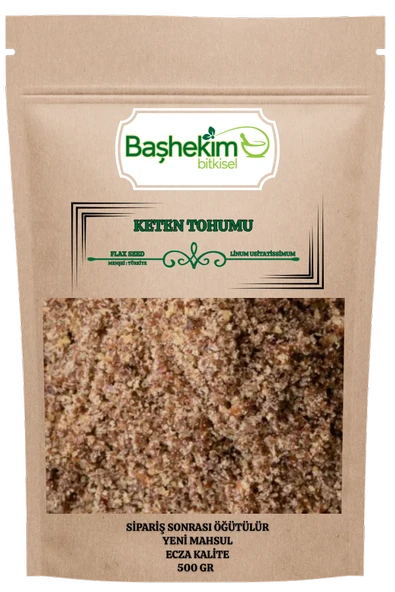 Keten Tohumu Öğütülmüş Toz Sipariş Sonrası Öğütülür Ecza Kalite Yağı Alınmamış 500 Gr ürün görseli 1