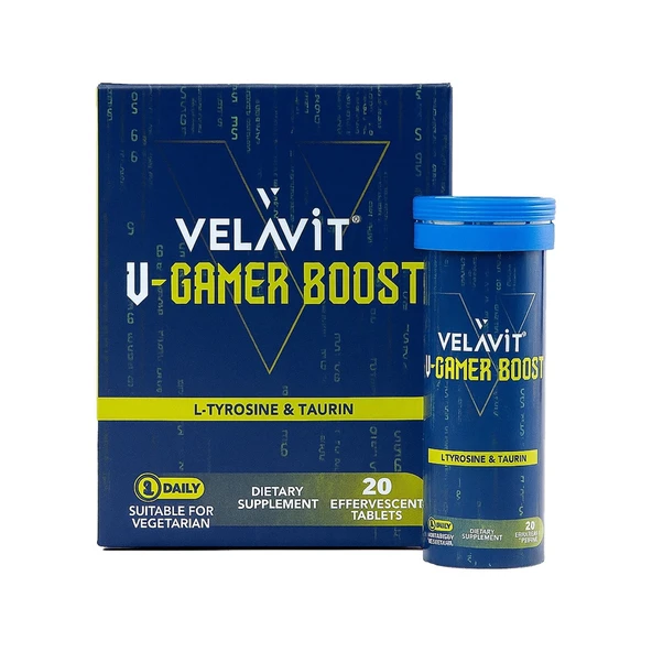 Velavit V-Gamer Boost Takviye Edici Gıda 20 Tablet ürün görseli 1