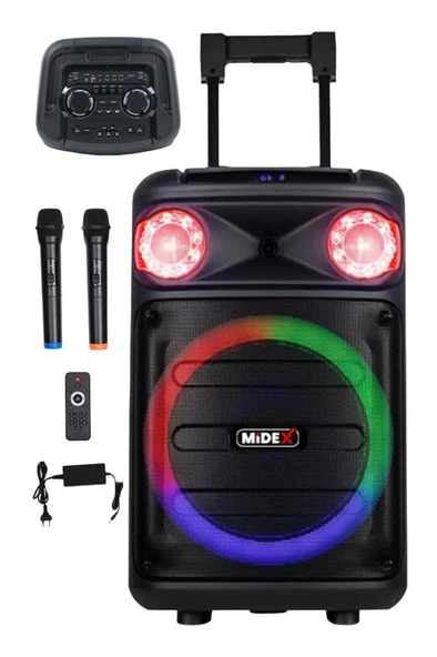 Midex 1300 Watt FM Radyolu Taşınabilir Mikrofonlu Karaoke Eğlence Ses Sistemi MXR-1300 ürün görseli 1