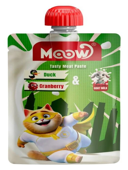 Moow-Taze Ördekli&Kızılcıklı Keçi Sütlü Kedi Et Ezmesi 90gr ürün görseli 1