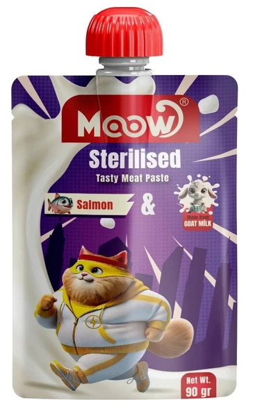 Moow-Taze Somonlu&Keçi Sütlü Sterilised Kedi Et Ezmesi 90gr ürün görseli 1