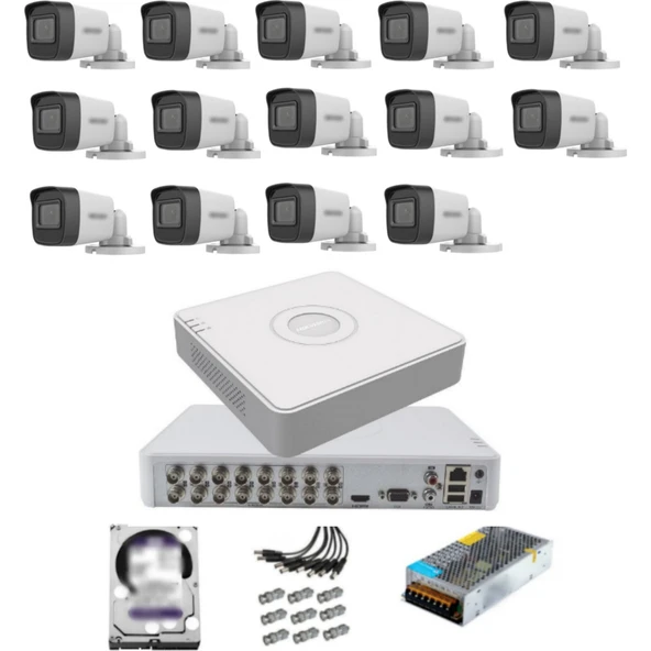 14 Kameralı Güvenlik Kamera Hazır Set 2tb 7/24 Hdd-2tb Kayıt Kapasiteli Sistem ürün görseli 1