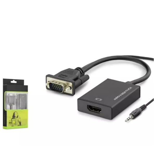 Hadron Hdx7794 Vga To Hdmi F Çevirici + Audio 1080P Siyah ürün görseli 1