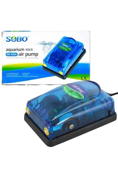 Sobo SB-348A Çift Çıkışlı Akvaryum Hava Motoru 2x4 L/MİN 5W ürün görseli 1