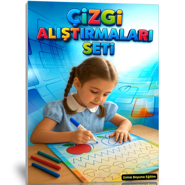 Çizgi Alıştırmaları Seti (Spiralli Kitap, Yaz-Sil Kitabı ve Kartelalar) ürün görseli 1