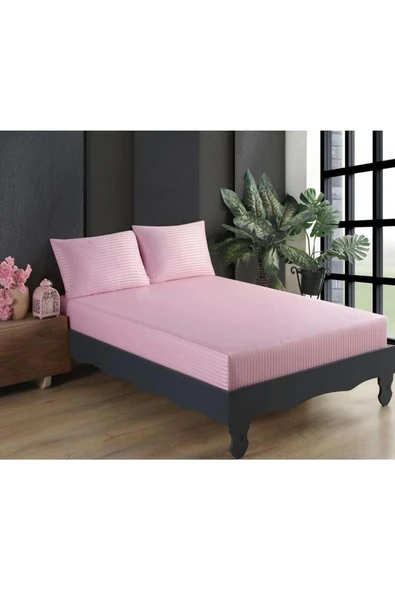 Cottonest Pamuk Saten Lastikli Çarşaf Seti 2 Yastıklı 180 x 200 ürün görseli 1