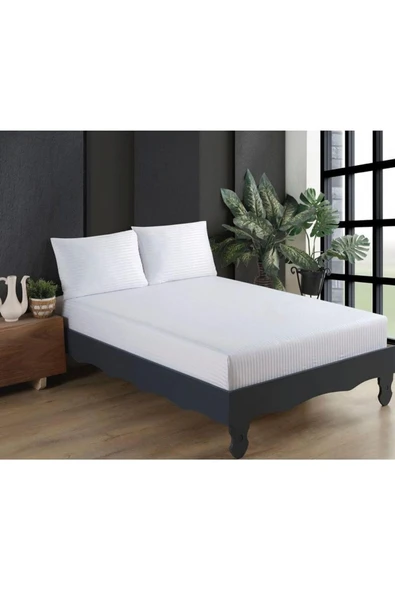 Cottonest Pamuk Saten Lastikli Çarşaf Seti 2 Yastıklı 180 x 200 ürün görseli 1