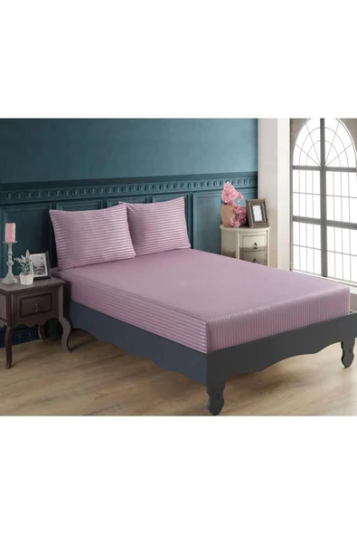 Cottonest Pamuk Saten Lastikli Çarşaf Seti 2 Yastıklı 180 x 200 ürün görseli 1