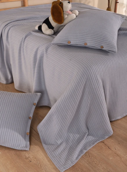 Cottonest Çitf Kişilik Yatak Örtüsü Pİke 2 Adet Yastık Kılıfı ürün görseli 1