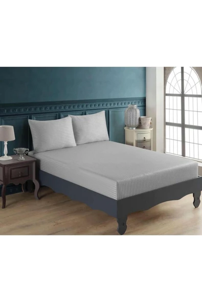 Cottonest Pamuk Saten Lastikli Çarşaf Seti 2 Yastıklı 180 x 200 ürün görseli 1