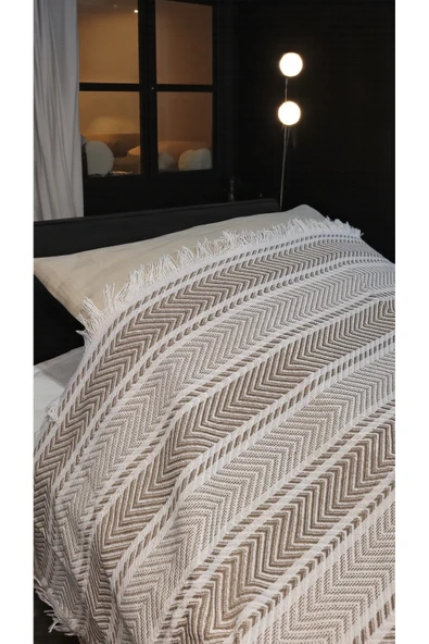 Cottonest Tek Kişilik Yatak Örtüsü Saçaklı ürün görseli 1