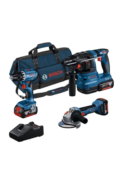 BOSCH KOMBI SET GSR+GWS+GBH 3X4.0AH+GA ürün görseli 1