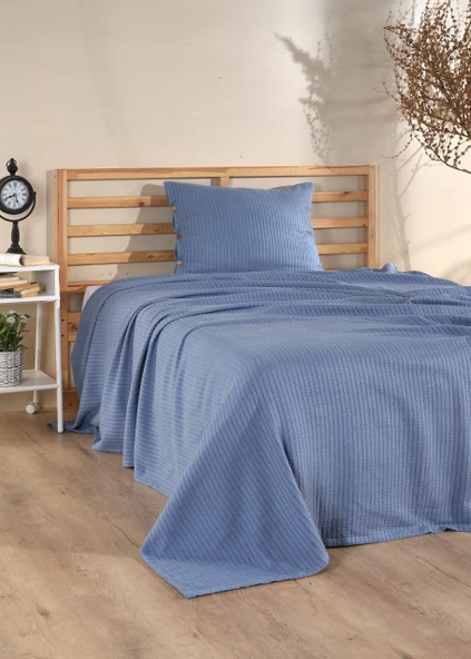 Cottonest Tek Kişilik Yatak Örtüsü Pİke 1 Adet Yastık Kılıfı ürün görseli 1