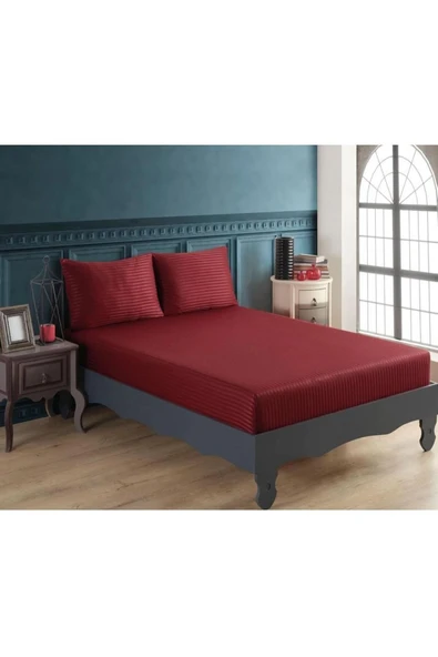Cottonest Pamuk Saten Lastikli Çarşaf Seti 2 Yastıklı 180 x 200 ürün görseli 1