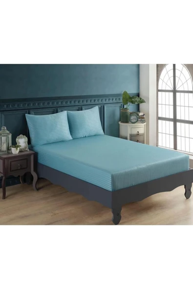 Cottonest Pamuk Saten Lastikli Çarşaf Seti 2 Yastıklı 180 x 200 ürün görseli 1
