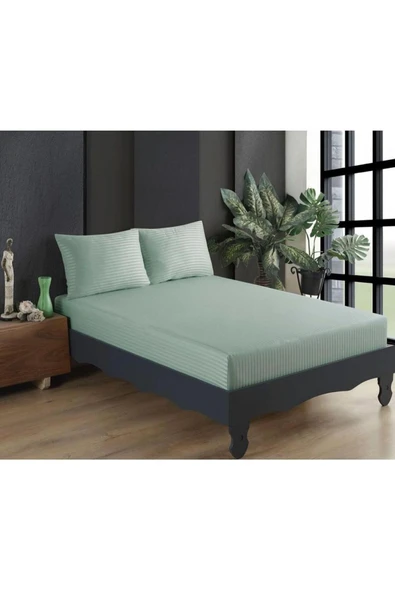 Cottonest Pamuk Saten Lastikli Çarşaf Seti 2 Yastıklı 180 x 200 ürün görseli 1