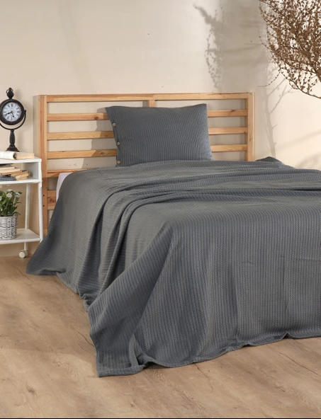 Cottonest Tek Kişilik Yatak Örtüsü Pİke 1 Adet Yastık Kılıfı ürün görseli 1