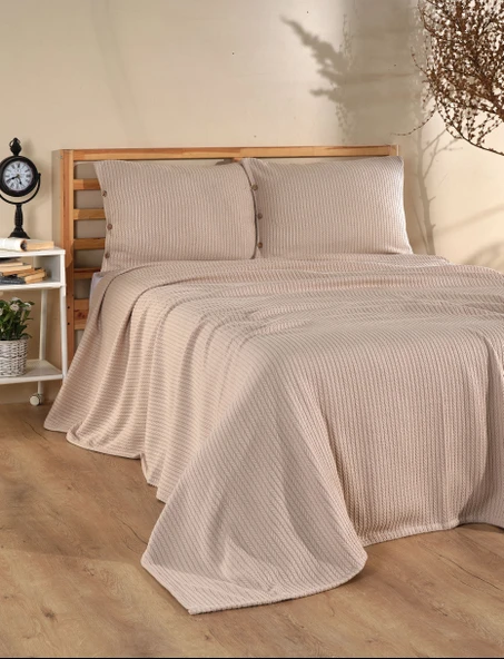 Cottonest Çitf Kişilik Yatak Örtüsü Pİke 2 Adet Yastık Kılıfı ürün görseli 1