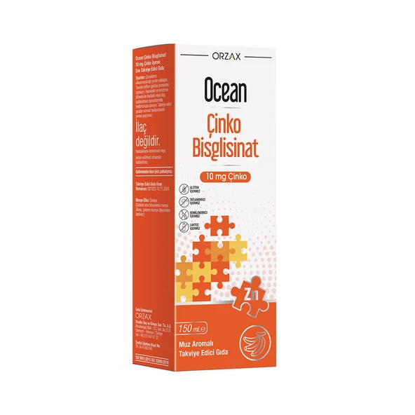 Ocean Zinc Bisglisinat İçeren Muz Aromalı Takviye Edici Gıda 150 ml ürün görseli 1