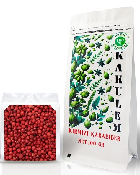 Kakulem SERTİFİKALI 100 Gr Katkısız Doğal Kırmızı Tane Karabiber ürün görseli 1