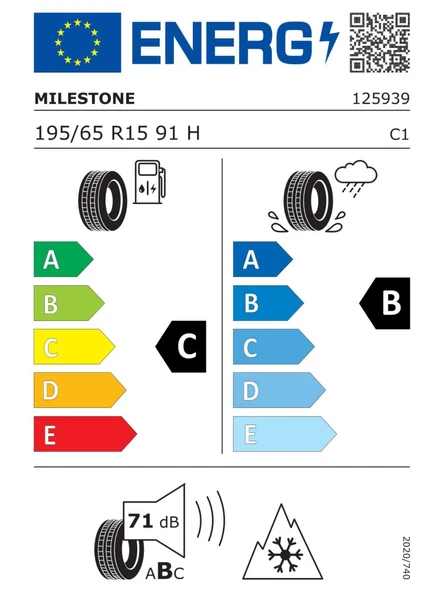 CARMILE 195/65R15 91H WINTER MILESTONE 2025 ÜRETİM KIŞ LASTİĞİ ürün görseli 1