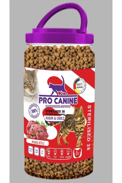 Az Tahıllı Hypoallergenic Kuzu Etli Kısır & Obez Sterilised 38 Yetişkin Kedi Maması 3 Lt ürün görseli 1
