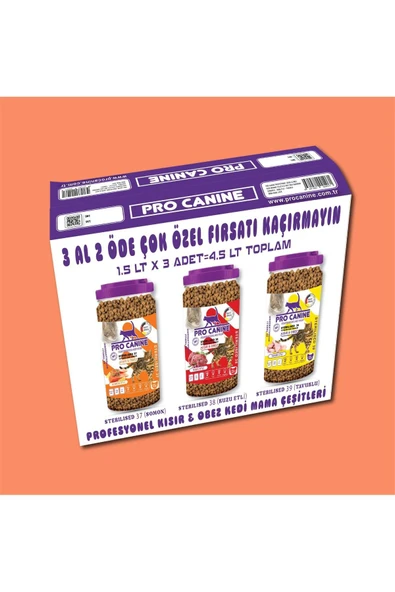 PROFESYONEL KISIR & OBEZ KEDİ MAMASI 1,5 LT X 3 ADET =4,5 LT TOPLAM ürün görseli 1
