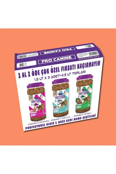 PROFESYONEL KISIR & OBEZ KEDİ MAMASI 1,5 LT X 3 ADET =4,5 LT TOPLAM ürün görseli 1