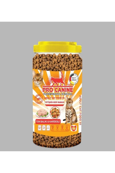 PRO CANİNE 55 HAIRBALL TON BALIKLI -KARİDESLİ YETİŞKİN KEDİ MAMASI 1,5 LT ürün görseli 1