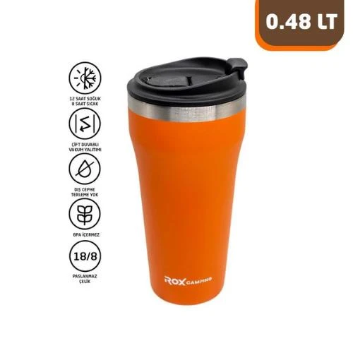 Rox Camping 0192 Kahve Termosu 0.48 Lt - Turuncu ürün görseli 1