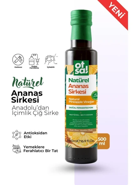 Otsa Organik Ananas Sirkesi 500 ml | Doğal Fermantasyon ürün görseli 1