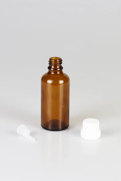 Amber Cam Şişe, İçten Damlalıklı Şişe 50ml ürün görseli 1