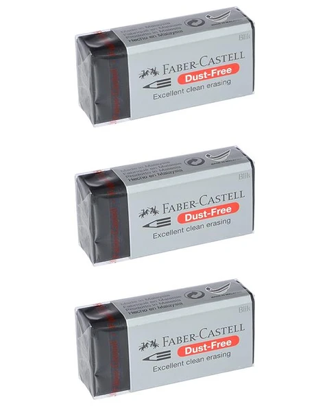 Faber Castell Dust Free Silgi Siyah 3 Adet 187171 ürün görseli 1