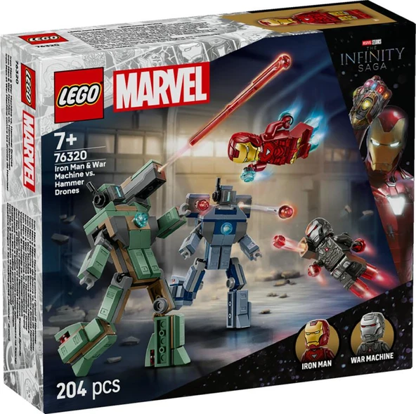 LEGO Super Heroes 76320 Iron Man and War Machine vs. Hammer Drones ürün görseli 1