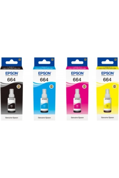 EPSON T664-T6641-T6642 MÜREKKEP 4 RENK ürün görseli 1