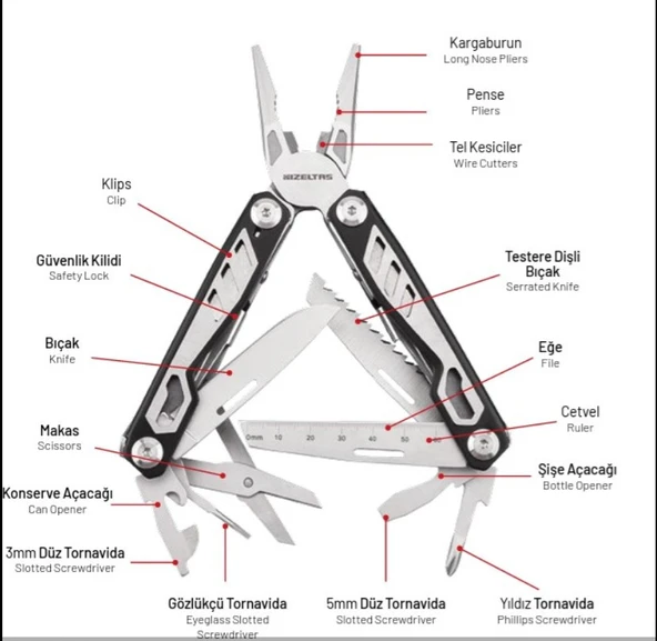 İzeltaş 155 mm Multi Tool (15 Fonksiyonlu) - 14000005270 ürün görseli 1