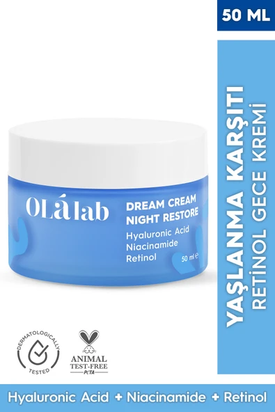 OlaLab Yaşlanma Karşıtı Yenileyici Nemlendirici Retinol Gece Yüz Kremi 50 ml ürün görseli 1