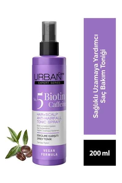 Urban Care No. 5 Expert Series Biotin & Caffeine Dökülme Karşıtı Hızlı Uzamaya Yardımcı Saç Bakım Toniği-200ml ürün görseli 1