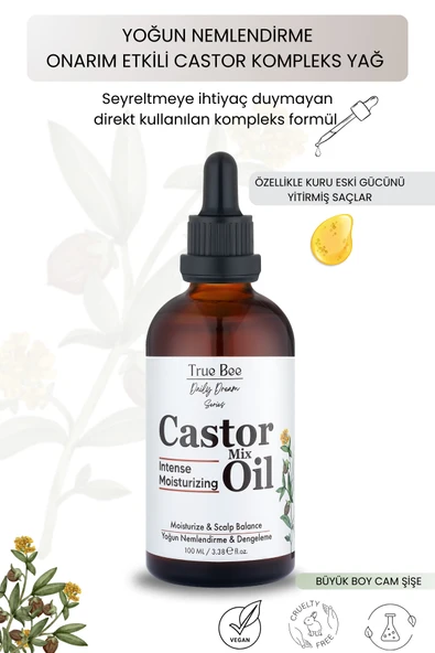 True Bee Daily Dream Series Yoğun Nemlendirme Etkili Dökülme Karşıtı Castor Kompleks Yağ 100 ml ürün görseli 1