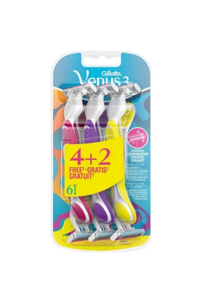 Gillette Venüs 3 Renkli Kullan At 4 2 6'lı ürün görseli 1