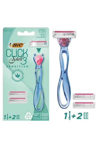 Bic Soleil Click Sensitive 1 Gövde & 2 Başlık Kadın Tıraş Bıçağı ürün görseli 1