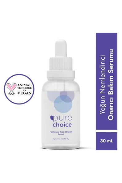 Pure Choice Yoğun Nemlendirici&Onarıcı Bakım Serumu 30 Ml (Hyaluronik Asit%5 + Panthenol Vitamin B5 %5) ürün görseli 1