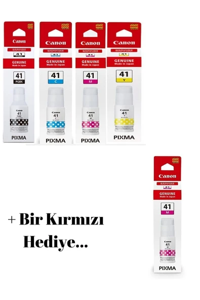 Canon Gı-41 Pixma G1460 Orjinal Mürekkep Kartuş Takımı + 1 Kırmızı Hediyeli ürün görseli 1