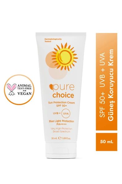 Pure Choice SPF 50+ Güneş Koruyucu Krem, 50ml - Suya Dayanıklı Çok Yüksek Koruma ürün görseli 1