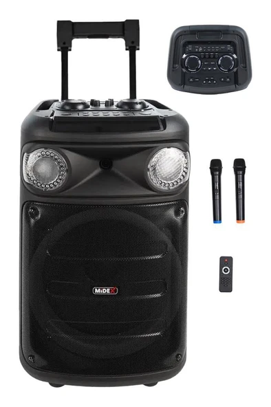 Midex 1300 Watt FM Radyolu Ekholu Kablosuz Mikrofonlu Şarjlı Mevlüt Anfisi MXR-1300 ürün görseli 1