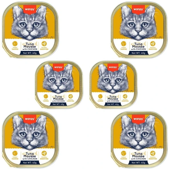 Wanpy Ton Balıklı Ve Tavuklu Alutray Kedi Yaş Maması 40 Gr x 6 Adet ürün görseli 1
