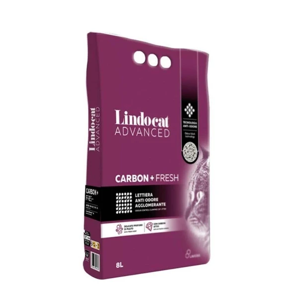 Lindocat Advanced Aktif Karbonlu Ekstra Koku Önleyici Bentonit Kedi Kumu 8 Lt ürün görseli 1